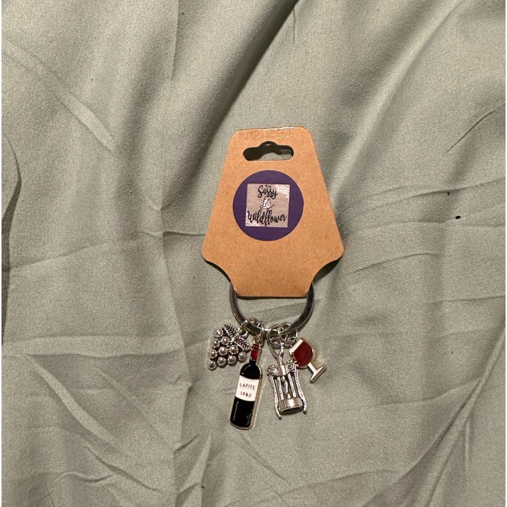 Silver Wine Keychain.